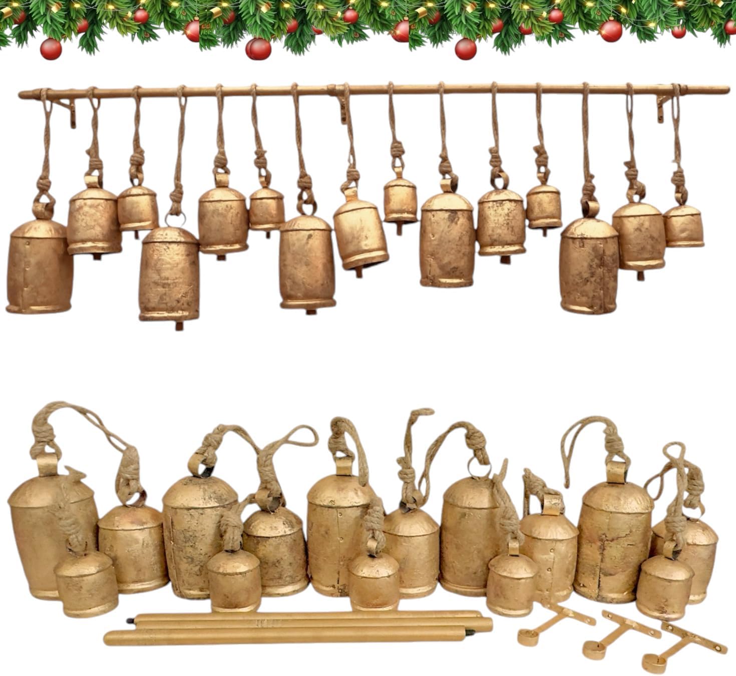 Christmas Stocking Hanging - أجراس عيد الميلاد العملاقة الريفية من