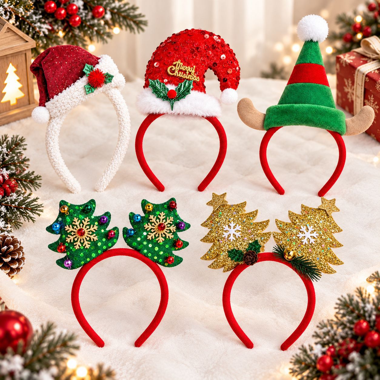 عصابة رأس لعيد الميلاد مع قبعة - مراجعة Reindeer Antlers Headband وسعره