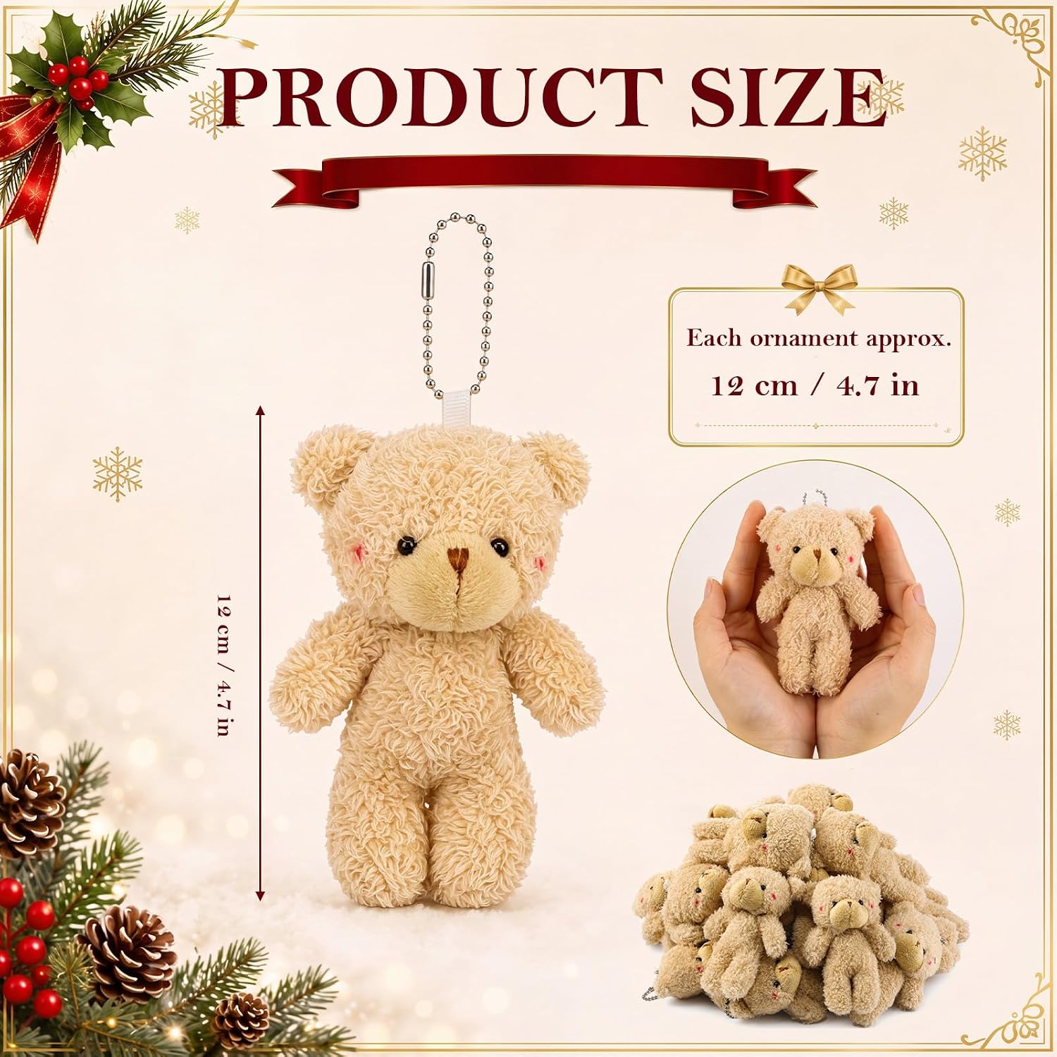 12-60 قطعة من دمى الدببة الصغي - مراجعة Christmas Stocking Hanging وسعره